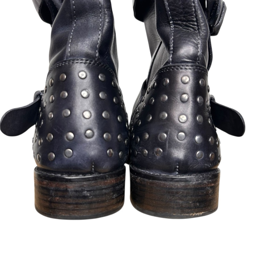 Vintage Foundry Co Sherry Boots 8 Black Studded Moto Biker Goth Punk - Picture 8 of 12